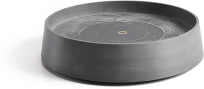 Ecopots Saucer Wheels Oslo - Grey - Ø41 x H9,5 cm - Ronde grijze onderschotel op wielen met waterreservoir