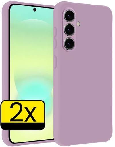Hoesje - 2 Stuks - Geschikt voor Samsung Galaxy A37 - Sterk & Shockproof - Case Siliconen - Back Cover - Telefoon Hoes - Telefoonhoesjes - Lila