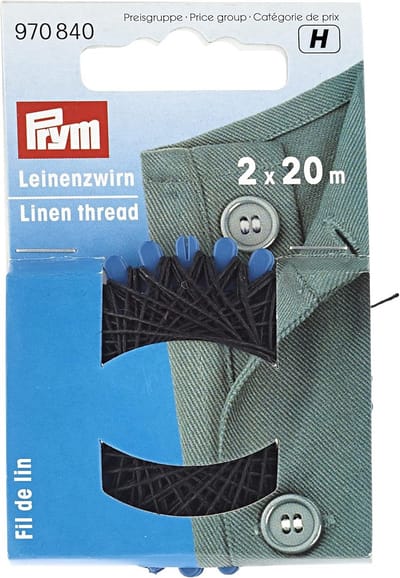 Zwart Linnen Garen Set - 2x20m Sterk en Duurzaam Naaigaren