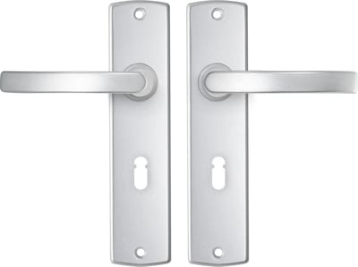 AXA Deurbeslag set Binnendeur - Curve Basic - Deurkruk Aluminium - Kruk L - Deurklink op schild - met sleutelgat - SL55