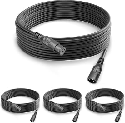 DMX Signaal Verbindingskabel met Neutrik PowerCon naar XLR voor Podiumverlichting - 4Pack 5m