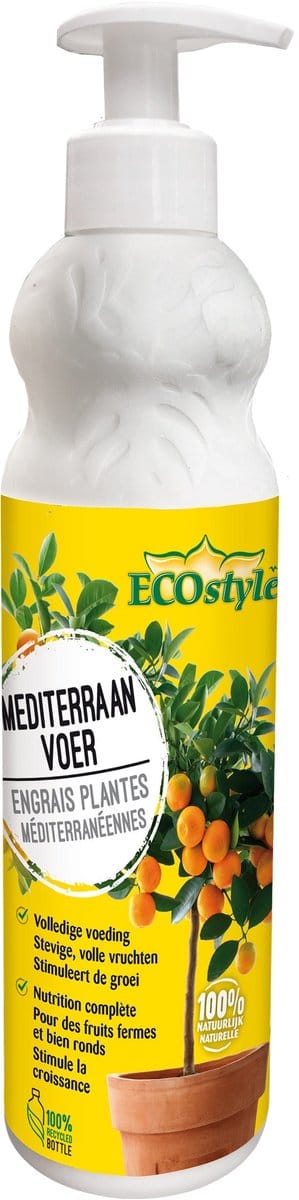 ECOStyle MediterraanVoer Voor Palm, Citrus- en Olijfbomen - Organische Plantenvoeding - Voor Stevige en Volle Vruchten - 400 ML
