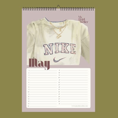 Verjaardagskalender - The Streetwear Wishlist - Streetwear & Sneaker Style – A4 – Eeuwigdurend – Hand getekend – Premium Papier