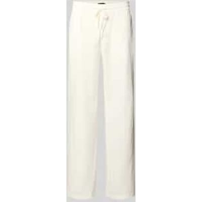 regular fit broek van mix van katoen en linnen model 'barton'