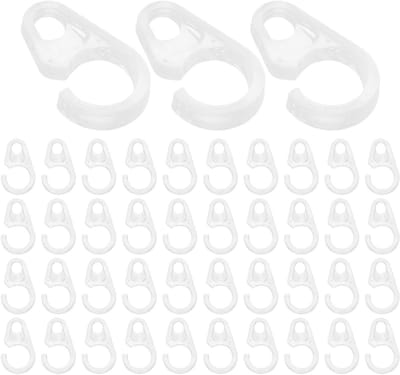 Gordijnroede Haken - Plooihaken Clips - Gordijnen Ophangen - Veilige Bevestiging - 80 Stuks - Transparant