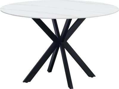 Dimehouse Eettafel Yuna marmerlook wit 120 x 120 x 76 cm - Marmer - Modern - Rond