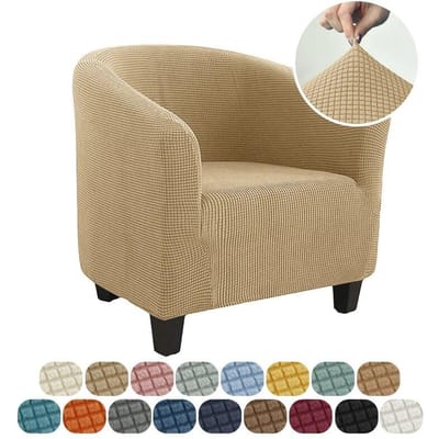 Clubstoelhoes Stretchkuipstoelhoes Effen kleur Bankhoes Polar Fleece Bankhoezen voor Studeerkamer Bar Counter Woonkamer 1pcs