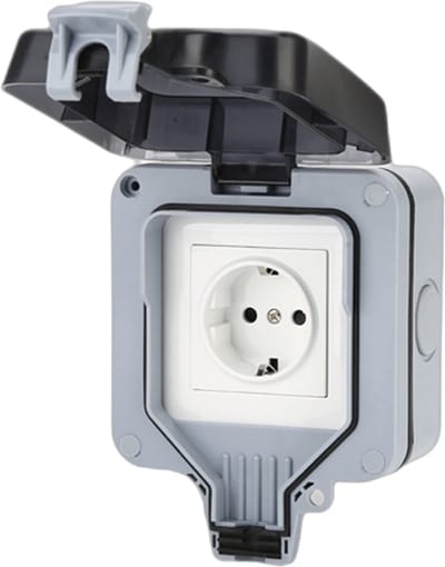 Buitenwandcontactdoos met deksel IP66 Stopcontact 16A 250V