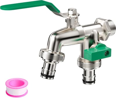 Buitenkraan - voor de tuin - Messing - Groen