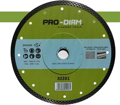 Pro-Diam Turbo Special Diamantschijf Ø 125 mm – Slijpschijf voor Keramiek, Tegel, Gres & Natuursteen – Droog Gebruik – Haakse Slijper