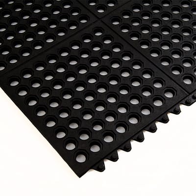 Rubbermagazijn - Anti vermoeidheidsmat - Zwart - 90x90cm - Werkplaatsmat - Dikte 14mm