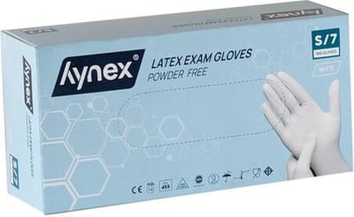 Hynex Latex Wegwerphandschoenen – Poedervrij - 5 gram – Wit – Maat S – 100 stuks – Comfort & Bescherming