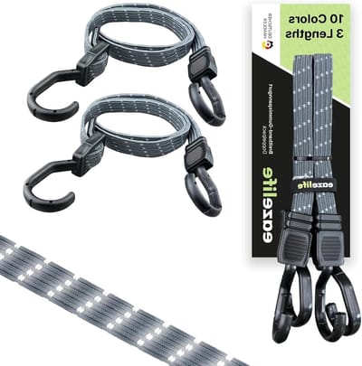 Rubberen Spanband Set - Spanbanden met Haken - Vastzetten van Lading - Met Reflecterende Details - 120 cm - Staal