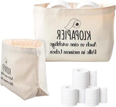 Grappige Toiletpapier Houder van Canvas voor Toiletpapieropslag en Badkamerdecoratie - Beige Vervangrolhouder met Creatief Ontwerp