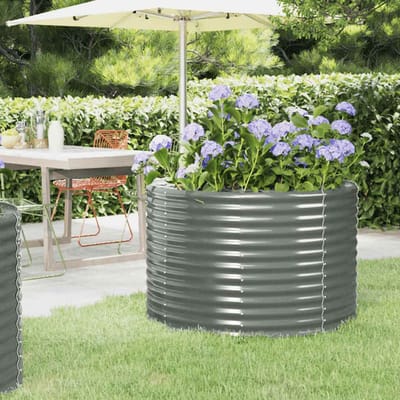 vidaXL - Plantenbak - 100x100x68 - cm - gegalvaniseerd - staal - grijs