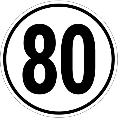 Tempo 80 bord | gecoat dibond materiaal | 10 cm