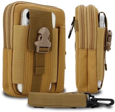 Hoesje geschikt voor Samsung Galaxy S24 ULTRA in roze camouflage tactische mobiele telefoon molle EDC etui compatibel schoudertache militaire riem case cover