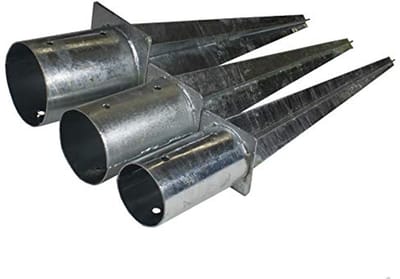 Thermisch verzinkte inslaghulzen voor hekpalen - 60 cm lengte, Ø 80 mm