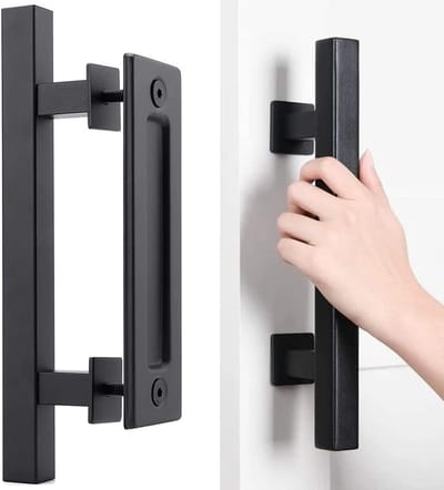 Houten Deurgreep voor Schuifdeuren, Inclusief Montageaccessoires, Ideaal voor Schuurdeuren en Diverse Houten Deuren, Ronde Vorm