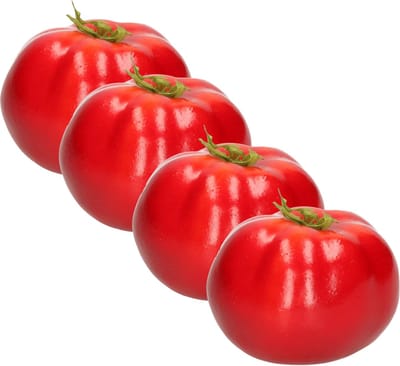 Esschert Design kunstfruit decofruit - 4x - tomaat/tomaten - ongeveer 6 cm - rood