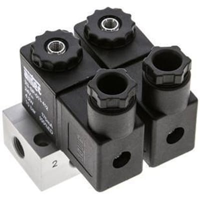 2x3/2 G1/8'' NC Magneetventiel 24V DC -0.95-10bar/-13.2-140psi Airtec