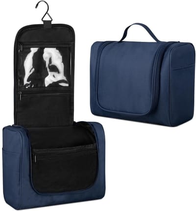 Famanu – Toilettas om op te hangen - grote reis-toilettas - draagbare toilettas - cosmeticatas - make-uptas - organizer - blauw - Klassiek