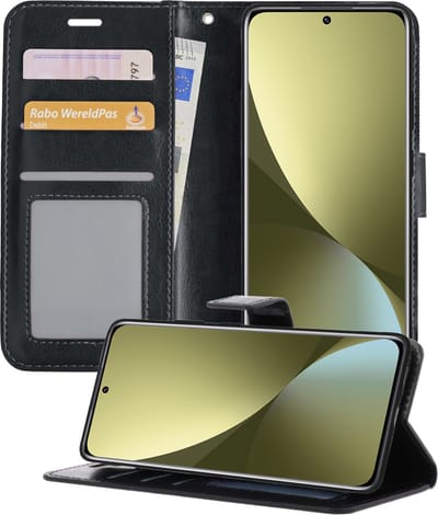 Hoesje - Met Pasjeshouder - Geschikt voor Xiaomi 12X - Luxe Bookcase Portemonee - Flip Case - Kunstleer Book Case - Flipcase - Book Cover - Walletcase - Portemonneehoes - Telefoonhoesjes - Zwart