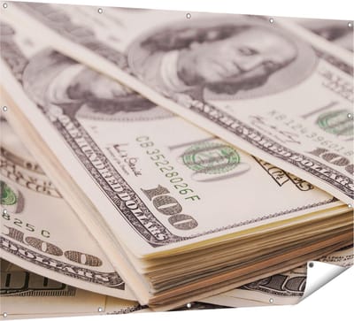 Gards Tuinposter Dollar Geld Briefjes - 160x120 cm - Tuindoek - Tuindecoratie - Wanddecoratie buiten - Tuinschilderij