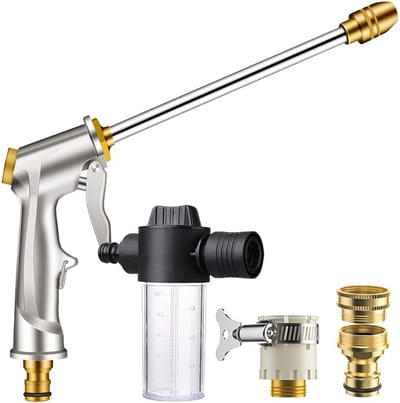 WiseGoods Luxe Hogedruk Tuinslang Waterpistool Set - Hogedrukspuit - Hogedrukreinigers - Hogedrukreiniger Tuingereedschap - Zilver