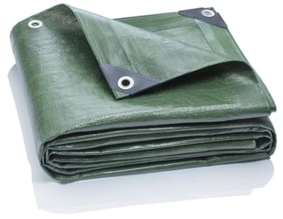 3x4m Afdekzeil 200g/m2 Groen Zware Kwaliteit met Dekhoes - Waterdicht - UV-bestendig