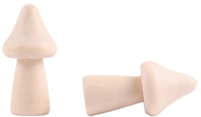 Solidchoice- Paddenstoelen Set 10 Stuks - Houten Paddenstoelen - Natuurlijke Decoratie - Kunst en Handwerk - DIY Projecten - Diverse Groottes - Knutselpaddenstoelen