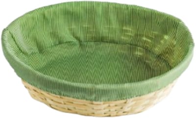 MPLCo - Multifunctionele Opbergmand - Decoratieve Mand - Mand met Cover - Natuurlijke Bamboo Organizer - Opbergmand Badkamer voor Keuken & Slaapkamer - Ovaal - 29 x 21 x 7 cm - Natuurlijk / Groen - Broodmand / Broodmandje