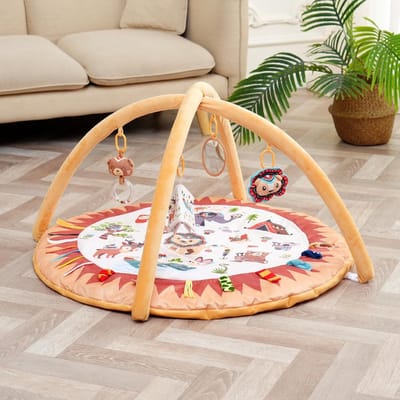 Core® Speelgoedkleed Baby met Boog - Speelmat- Babykleed - 0/12 Maanden - Bruin - 90cm x 90cm x 50cm