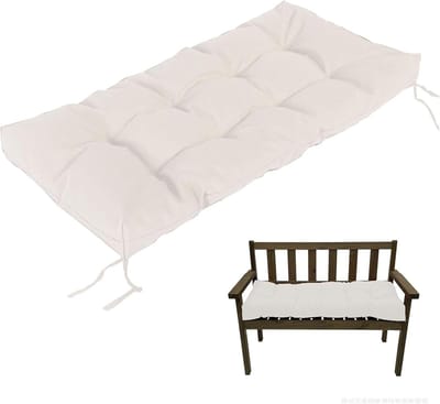 Bankkussen Buiten - Zitkussen Tuin - Comfortabel Zitten - Waterdicht & Antislip - 190x60x8cm - Wit