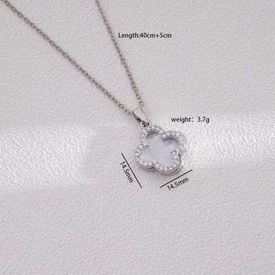 JewelGalerie - Ketting-Klaver-Zilver