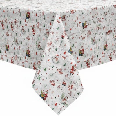 Protecttable - Kerst Tafelzeil HoHoHo 140x50cm - Tafelkleed Afwasbaar - Kunststof