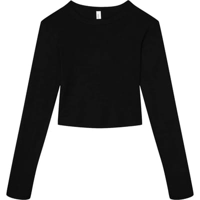 Bella+Canvas Women´s Micro Rib Long Sleeve Baby Tee BL1501 - Solid Black Blend - XS