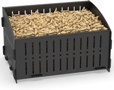 Pelletbrandmand voor open haarden en kachels, 29 x 20 x 17 cm, draagbaar en efficiënt voor houtpellets