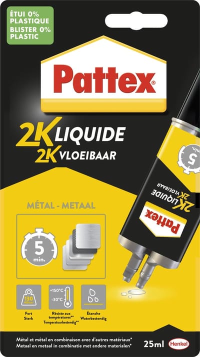 Pattex Twee componenten lijm Universal 35Gram | Geschikt voor Metalen ondergronden | Metalenlijm 2 componentenlijm.