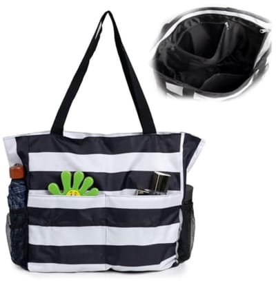 XXL Strandtas - Waterdichte Opvouwbare Badzak 43x38x15 cm met Ritssluiting en Meerdere Vakken - Geschikt voor Familie, Zwembad, Fitness en Reizen