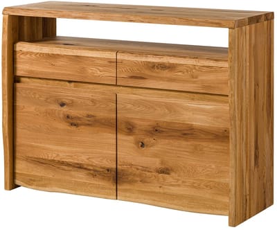 MASSIVMOEBEL24.DE wilde eik dressoir blank 131x45x96 cm (BxTxH) geolied gemonteerd PURE OAK volledig massief #103