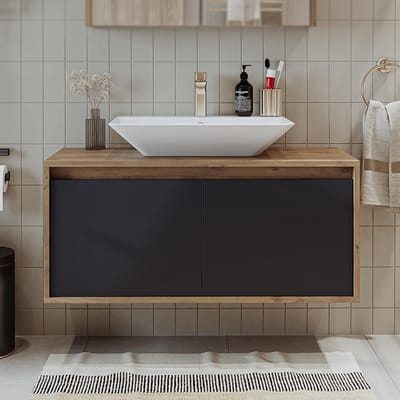 Badkamermeubelset 4-delig - Badkamer meubels - Opbergen en organiseren - Soft Close deuren - 100 cm - Antraciet eiken