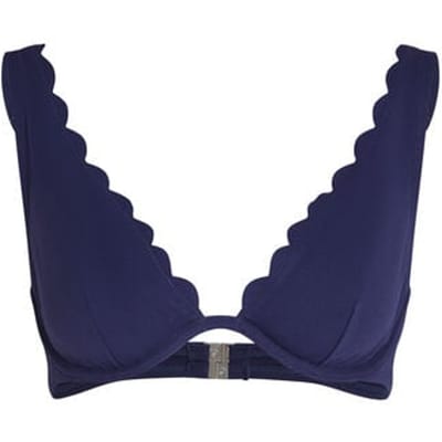 Hunkemöller Niet-voorgevormde beugel bikinitop Scallop Blauw