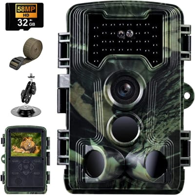 Wildlife Camera - Nachtzicht Camera - Natuurlijk Gedrag Observeren - 2.7K Video Resolutie - 120 Graden Lens - Groen