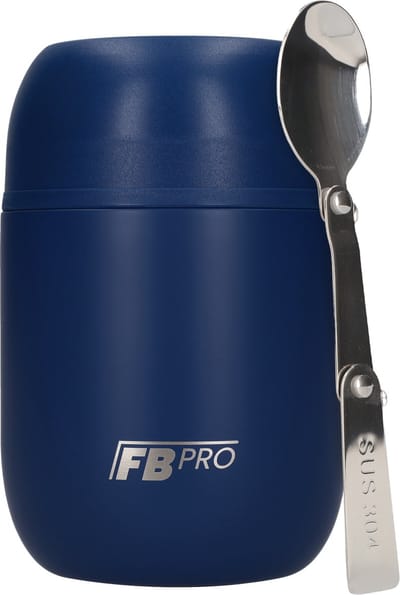 Thermos Voedselcontainer met Lepel - Thermoskan - Voedsel container voor noodles, soep, havermout, ijs, babyvoeding en meer! - Yoghurt beker to go - Thermosbeker voor het meenemen van eten - Donkerblauw - 420ml