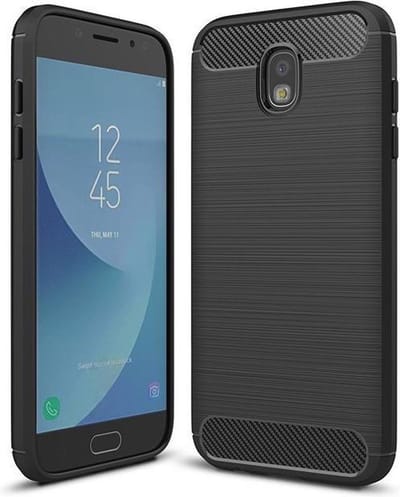 Hoesje geschikt voor Samsung Galaxy J5 2017 - Geborsteld Siliconen TPU - Zwart Rugged Armor