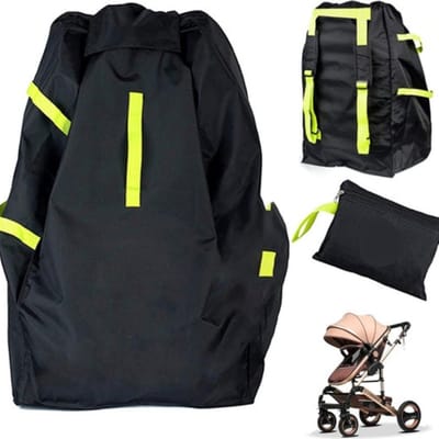 transporttas, reistas met rugzak, schouderriem, kinderwagen, transporttas, buggy, opvouwbare draagtas, grote opbergtas, voor vliegtuig en opslag, 86 x 45 x 45 cm, zwart, buggy tas