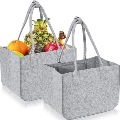 Grote Vouwbare Shopper Tas van Vilt 30L, Duurzame Winkeltas met Lange Handvatten en Binnenzak, Perfect voor Boodschappen en Dagelijks Gebruik