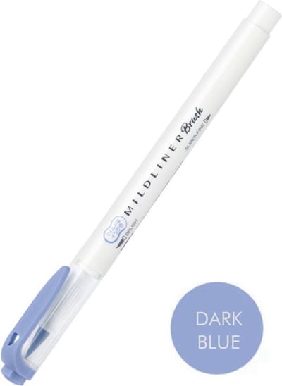 Zebra Mildliner Brush Pen - Mild Dark Blue WFT8-MDB