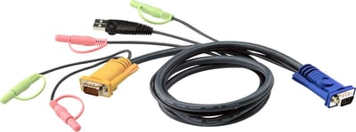 ATEN 2L-5305U KVM Kabel VGA, USB en Audio, zwart, 5 m
